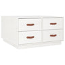 Mesa De Centro De Madera Maciza De Pino Blanco 80x80x45 Cm
