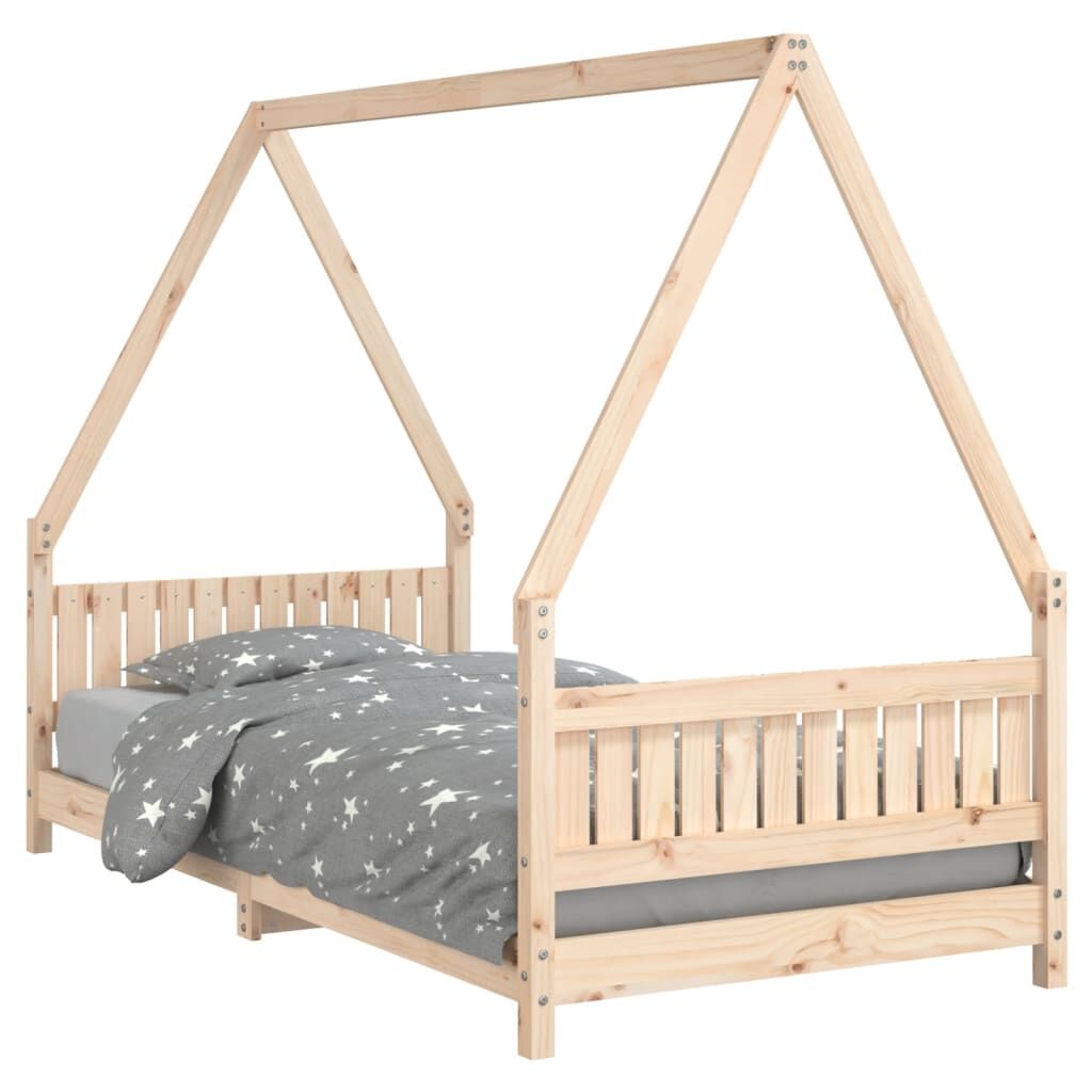Vidaxl Estructura De Cama Infantil Madera Maciza De Pino 90x190 Cm_0