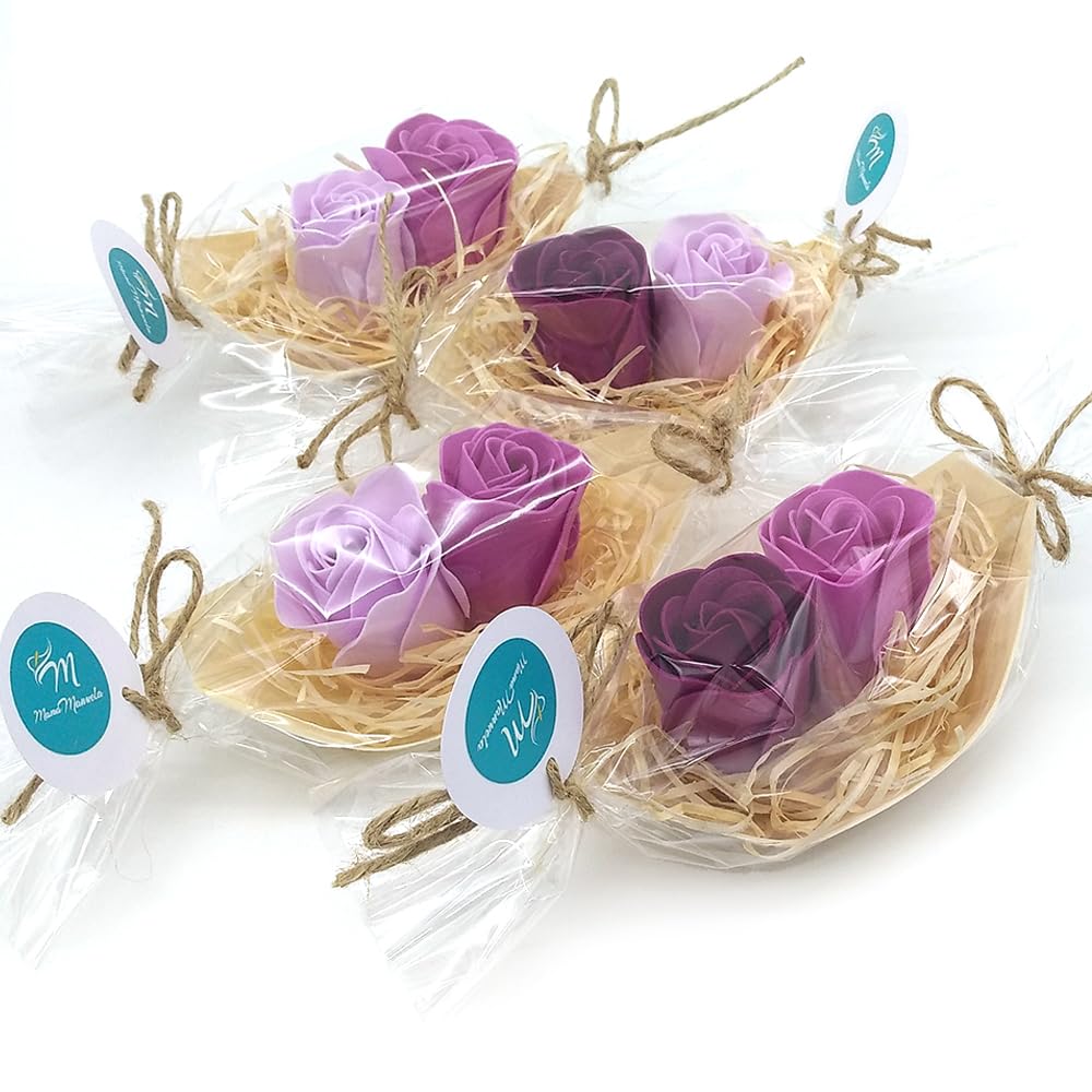 10 Barcas Con Flores Para Regalo Invitados (lavanda) - Rosas De Jabón Para Baño Aromático. Detalle Original Para Eventos_0