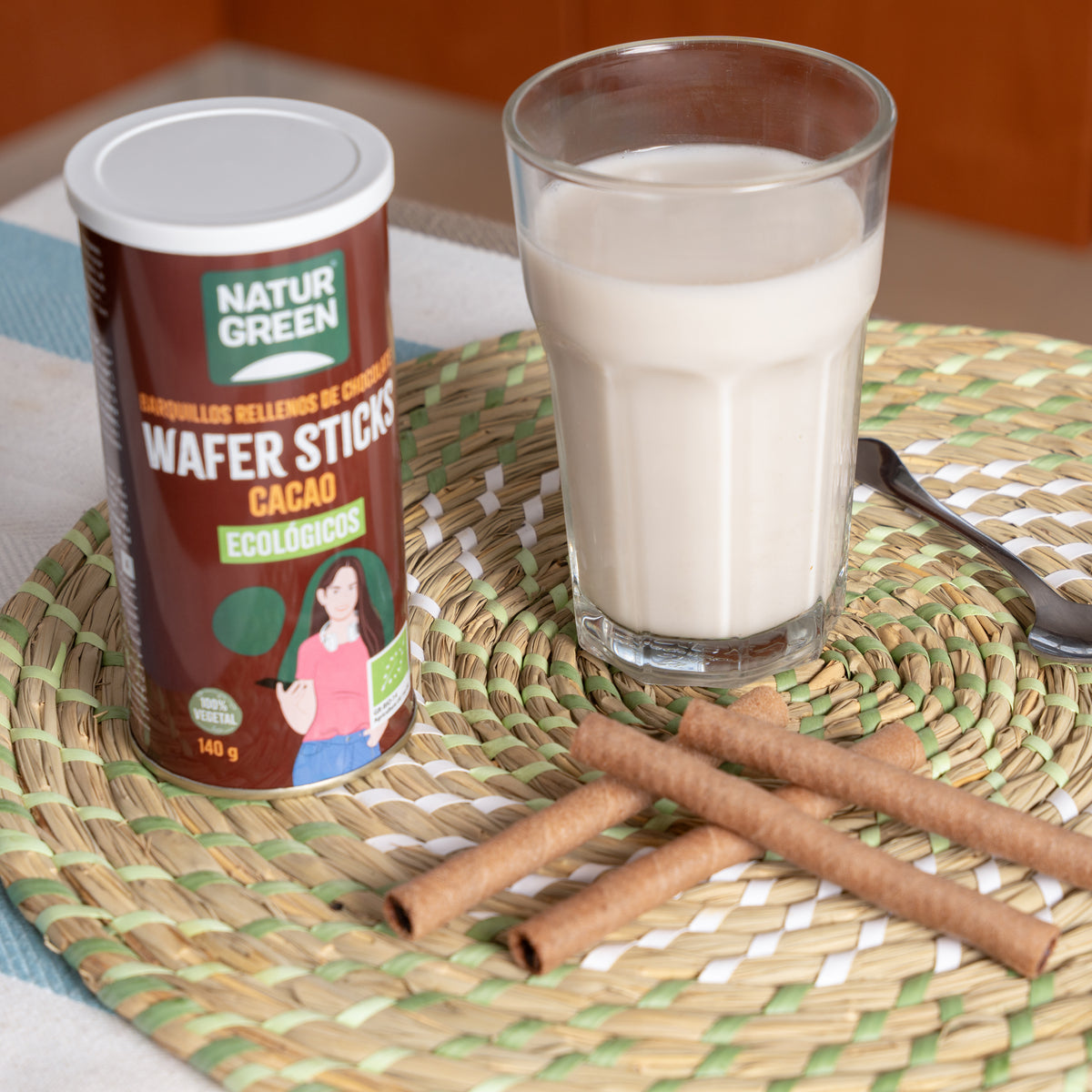 Barquillos Rellenos de Chocolate Bio NaturGreen 140 g