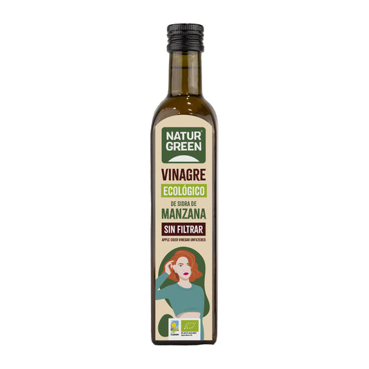 Vinagre de Sidra de Manzana Bio sin filtrar NaturGreen 500 ml