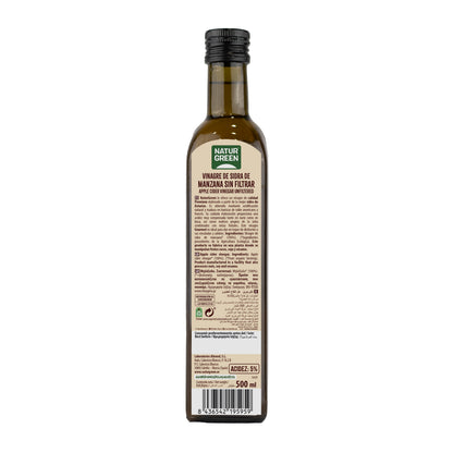 Vinagre de Sidra de Manzana Bio sin filtrar NaturGreen 500 ml