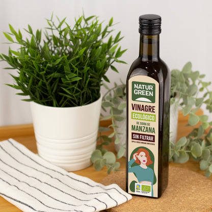 Vinagre de Sidra de Manzana Bio sin filtrar NaturGreen 500 ml