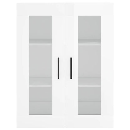 Aparador Alto Madera Contrachapada Blanco Brillo 69,5x34x180 Cm_5