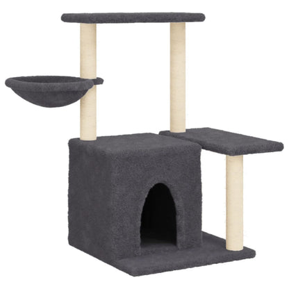 Vidaxl Rascador Para Gatos Con Postes De Sisal Gris Oscuro 83 Cm_0