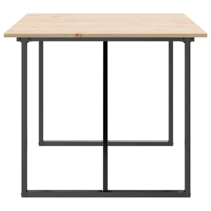 Mesa De Comedor Marco O Madera Maciza Pino Y Acero 180x90x75cm_3