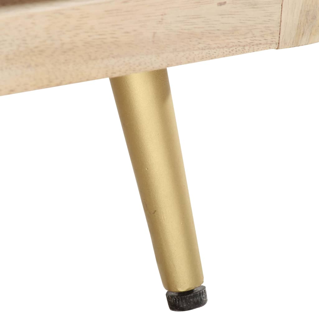 Mesa De Centro De Madera Maciza De Mango 90x45x40cm_3