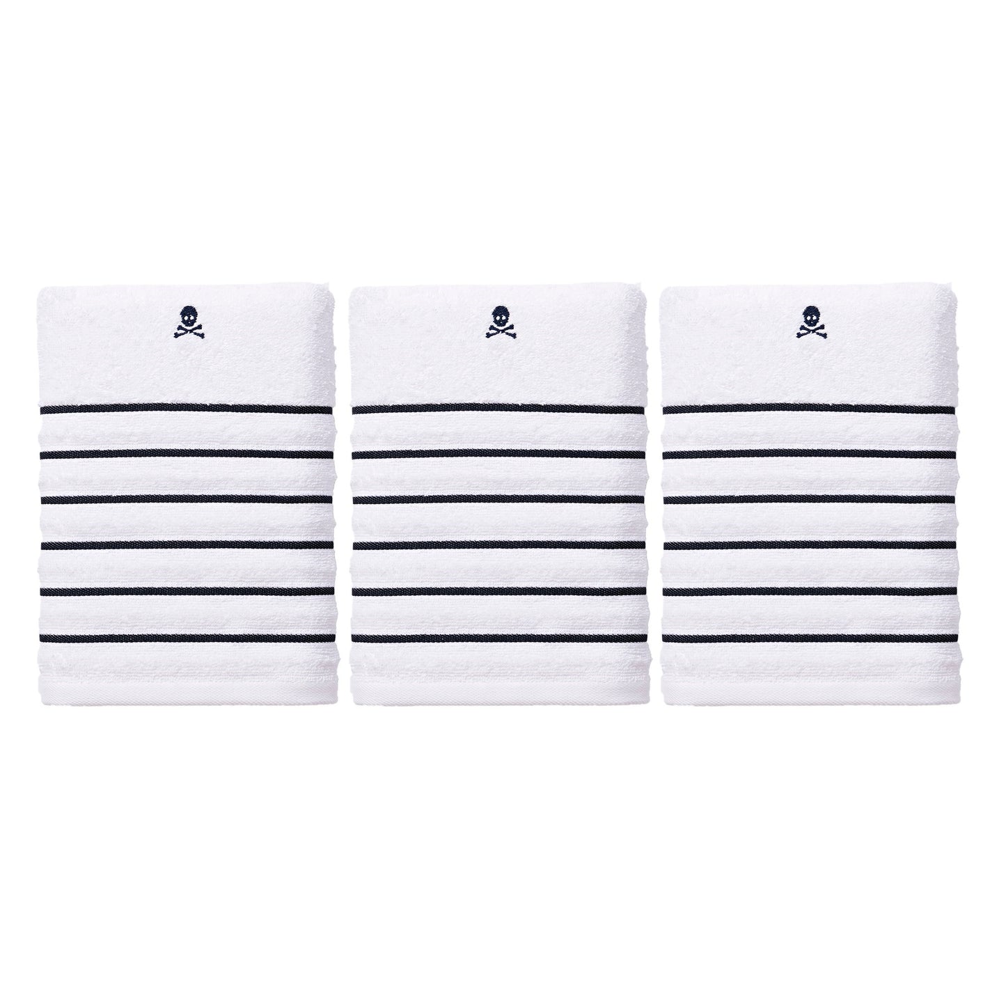 Set De 3 Toallas De Mano 50x100cm En Algodón 470gsm Con Rayas Azul Marino Scalpers Home_0