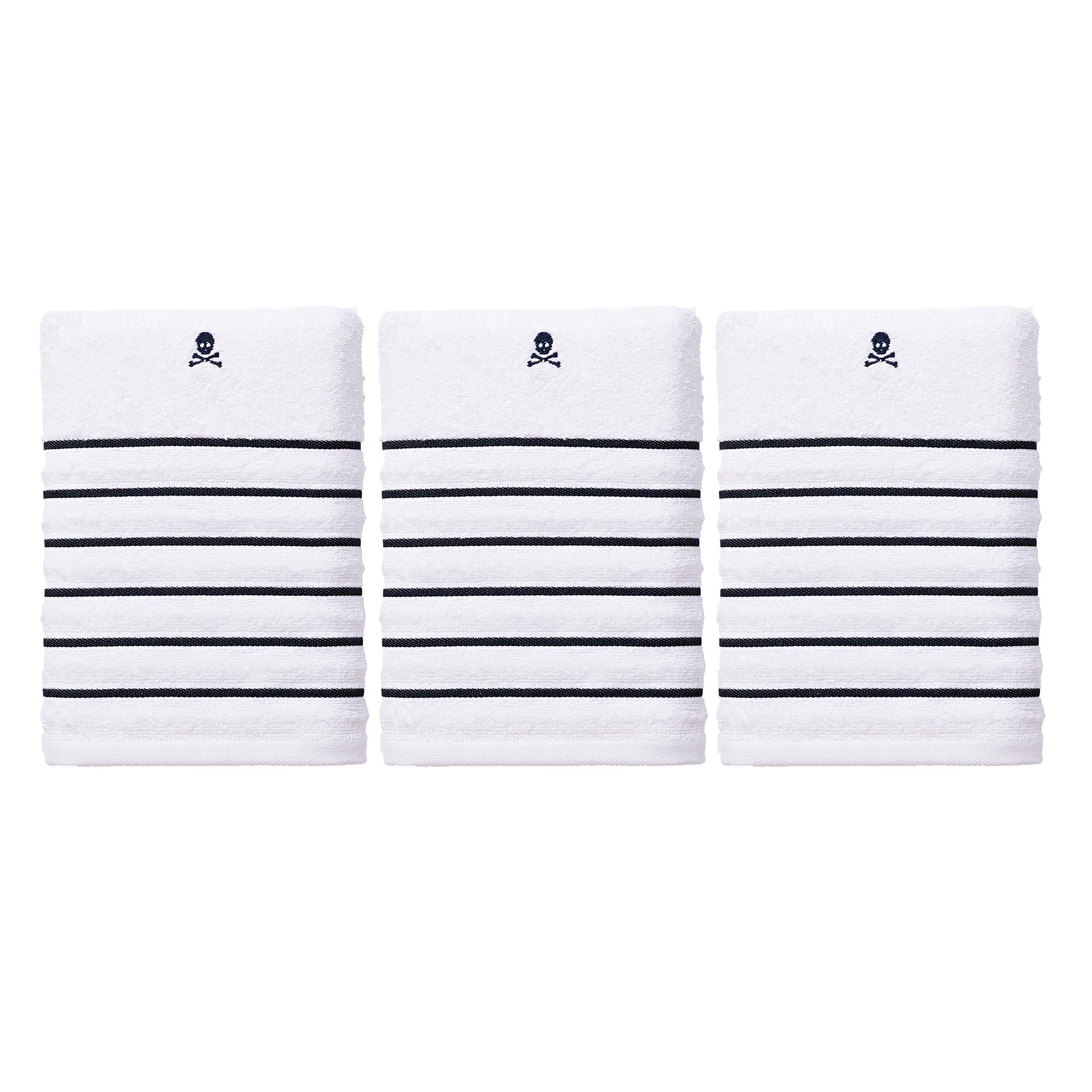 Set De 3 Toallas De Mano 50x100cm En Algodón 470gsm Con Rayas Azul Marino Scalpers Home_0