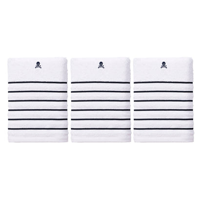 Set De 3 Toallas De Mano 50x100cm En Algodón 470gsm Con Rayas Azul Marino Scalpers Home_0