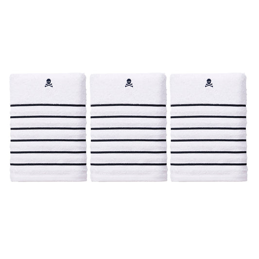 Set De 3 Toallas De Mano 50x100cm En Algodón 470gsm Con Rayas Azul Marino Scalpers Home_0