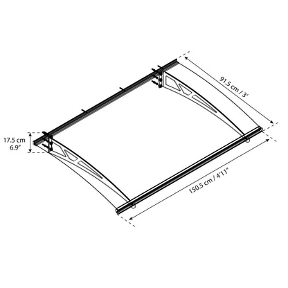 Marquesina para puerta Altair 150x91 cm