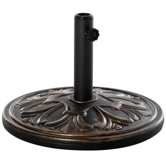 Outsunny Base De Sombrilla Redondo Peso 13 Kg De Hdpe Y Cemento Ø48x34 Cm Bronce_0