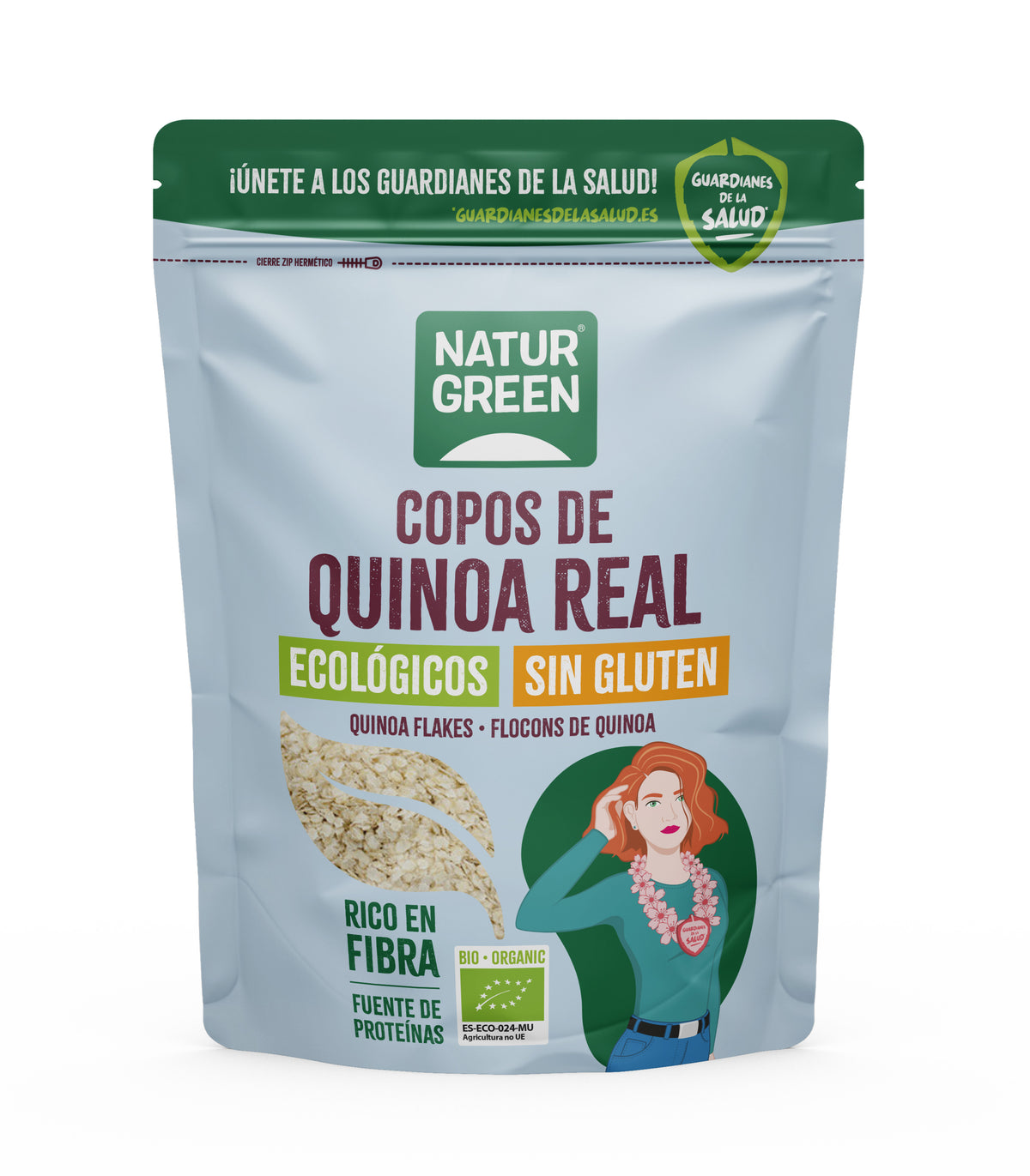Copos de Quinoa real Bio Sin gluten NaturGreen 200 g