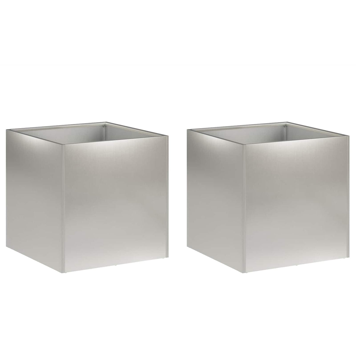 Macetero De Jardín 2 Uds. Plateado 25 X 25 X 25 Cm_0