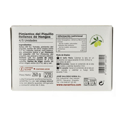 Pimiento Relleno de Setas El Navarrico Lata 270 ml