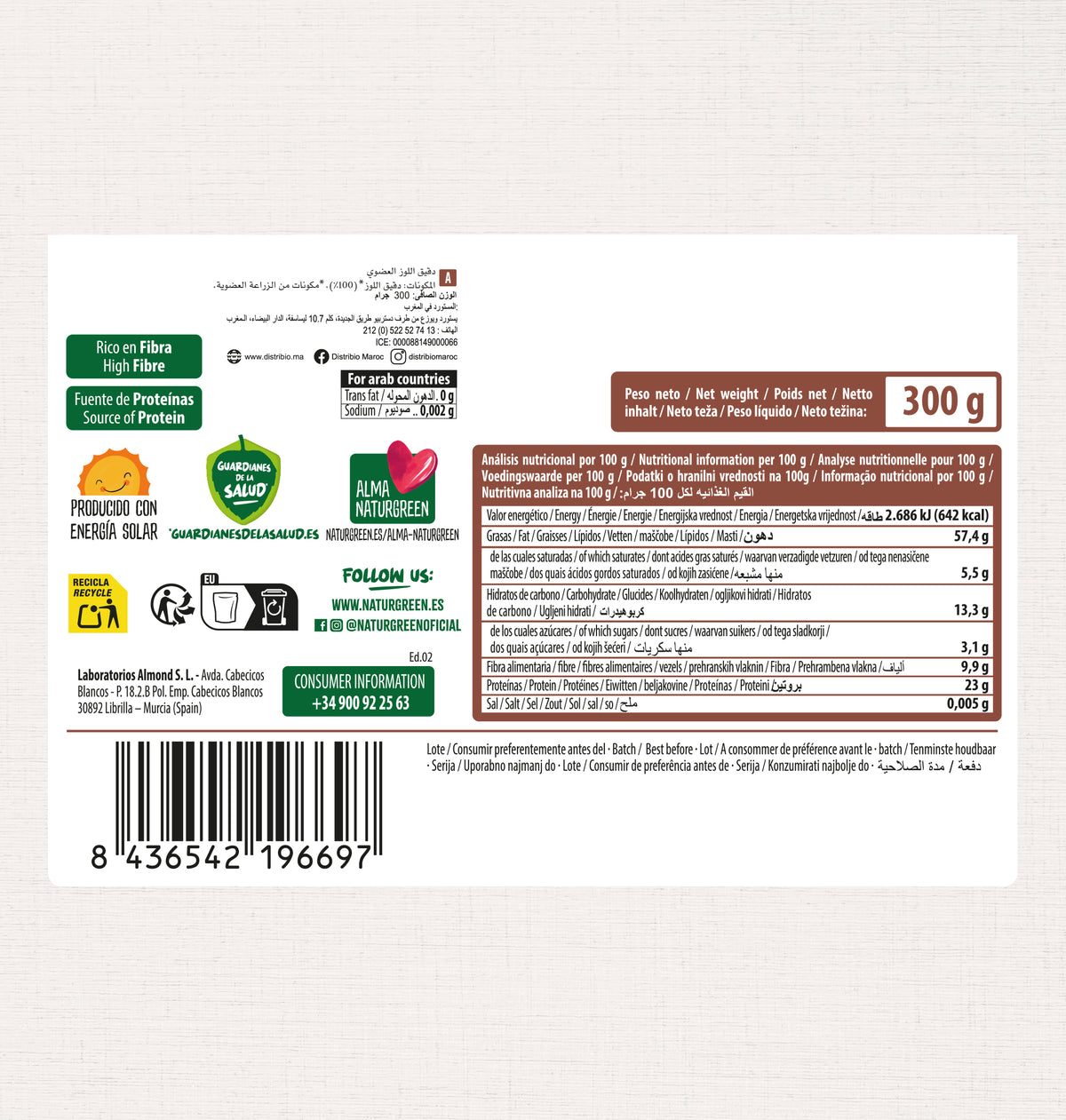 Harina de Almendra BIO sin gluten NaturGreen 300g