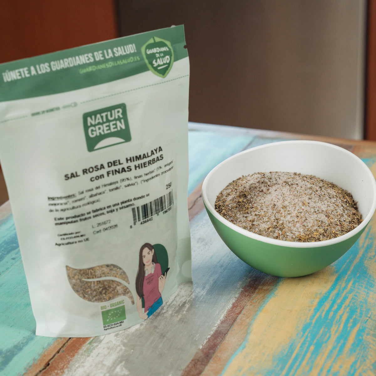 Sal Rosa del Himalaya con Finas Hierbas ecológicas Naturgreen 250g