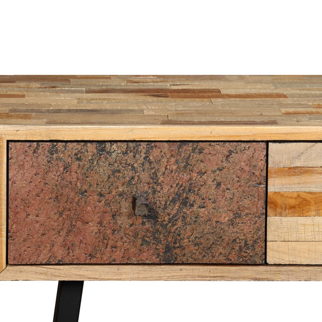 Mesa Consola De Teca Maciza Reciclada 120x30x76 Cm_4