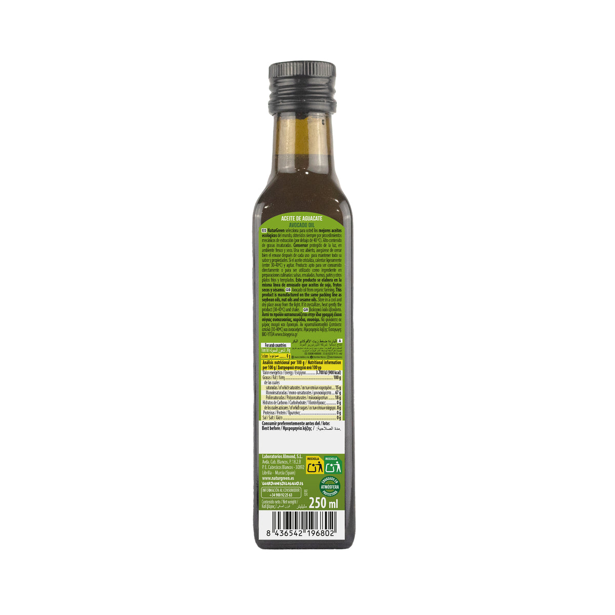 Aceite de Aguacate Bio NaturGreen 250 ml