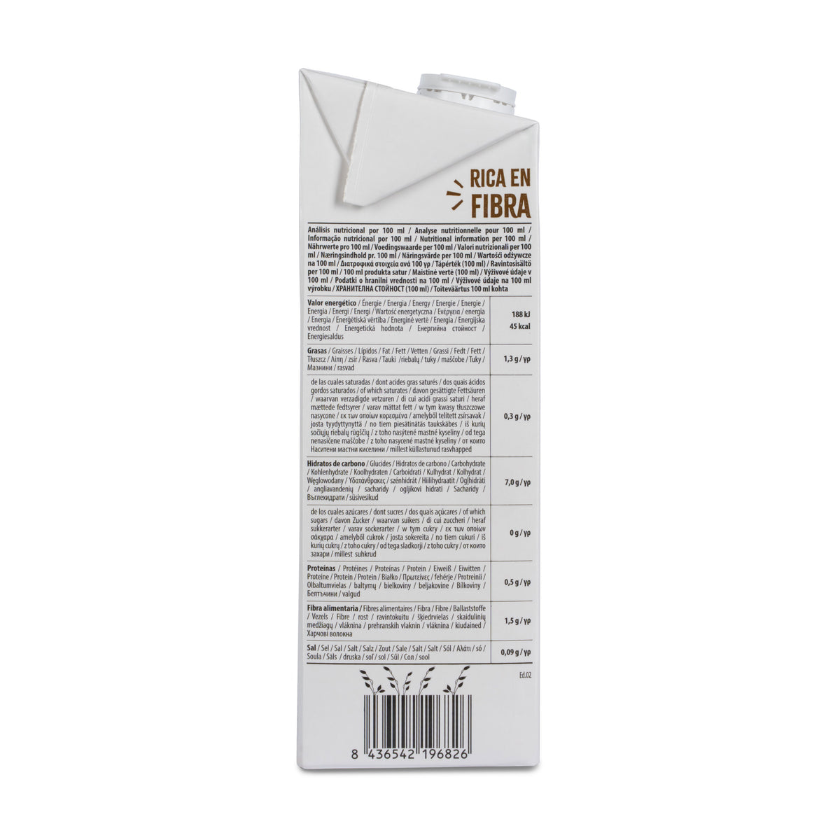 Bebida de Avena Integral 0% Azúcares Bio NaturGreen 1 L