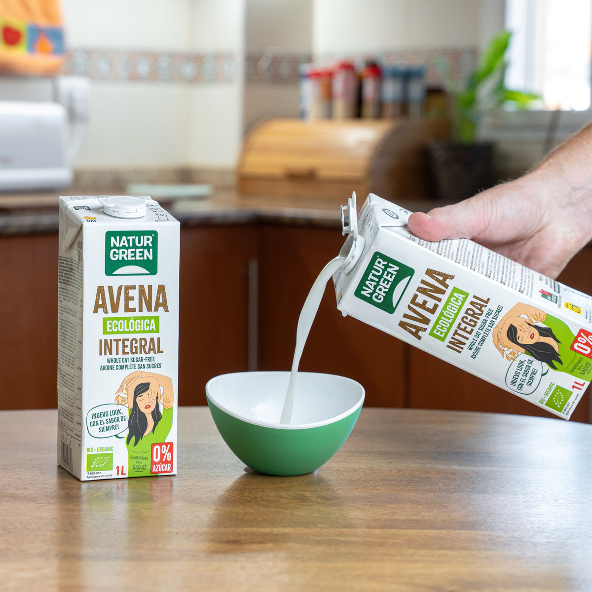 Pack 6 uds Bebida de Avena Integral 0% Azúcares Bio NaturGreen 1 L