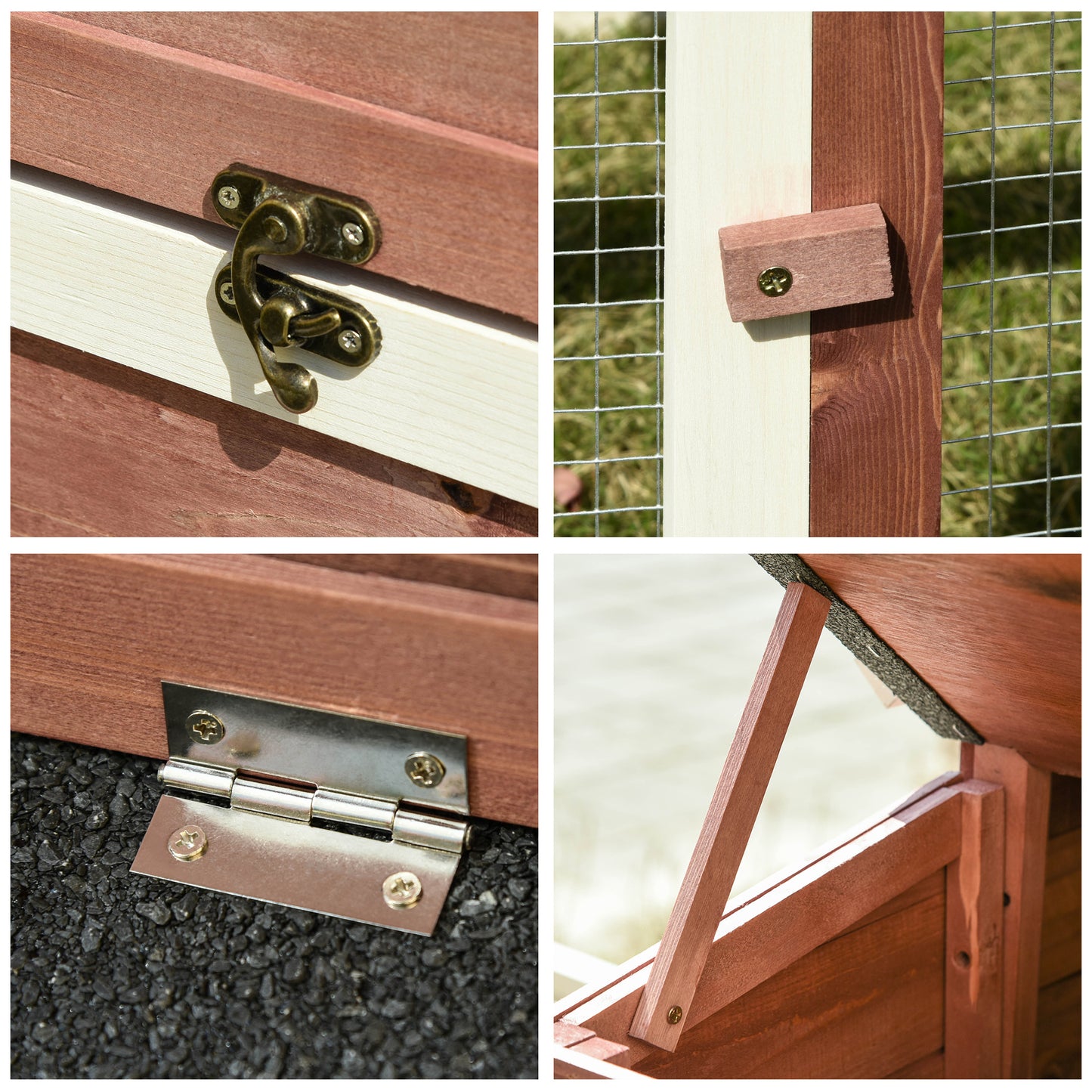 Pawhut Gallinero Exterior De Madera Con 2 Recintos Para Correr Caja Nido_4