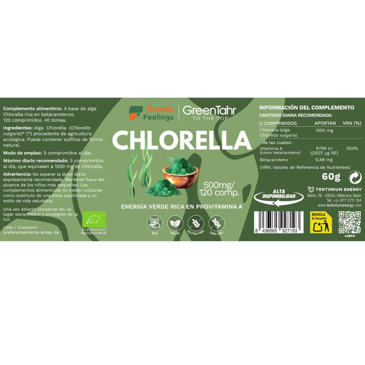 Chlorella ECO Energy Feelings 120 comprimidos