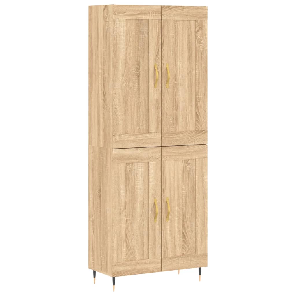 Aparador Alto Madera Contrachapada Color Roble 69,5x34x180 Cm_1