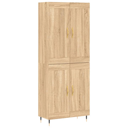 Aparador Alto Madera Contrachapada Color Roble 69,5x34x180 Cm_1
