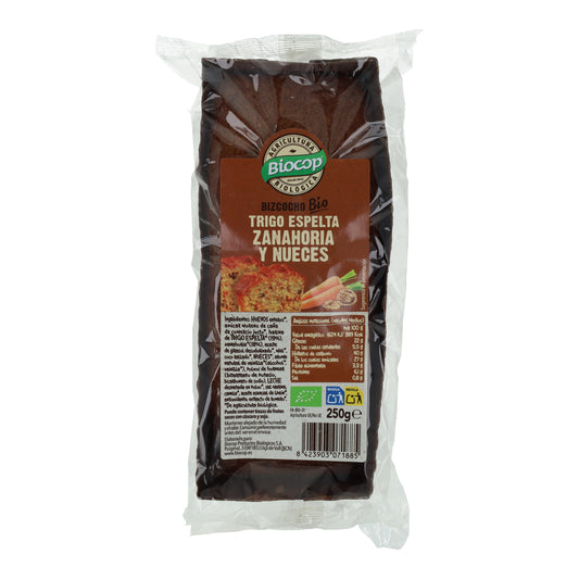 Bizcocho de Trigo de Espelta Zanahoria y Nueces Biocop 250 g
