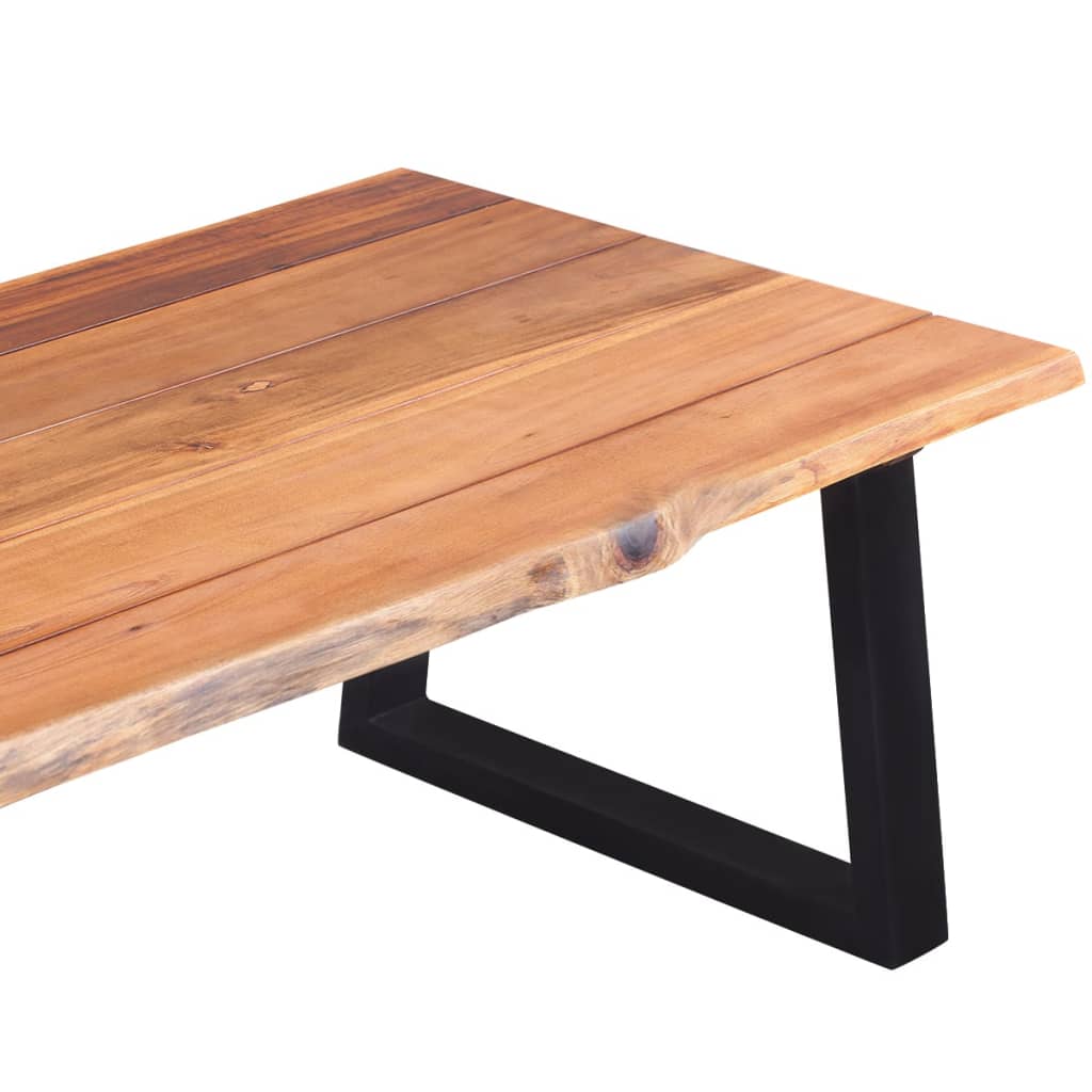 Mesa De Centro Madera Maciza De Acacia 110x60x40 Cm_4