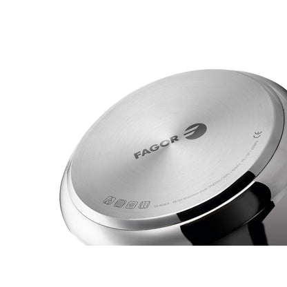 Olla Presión 8 Litros, Inducción, Express, Acero Inox. 18/10 Todas Cocinas, Fondo Termodifusor Fagor Clásica Bombe 8 Plata