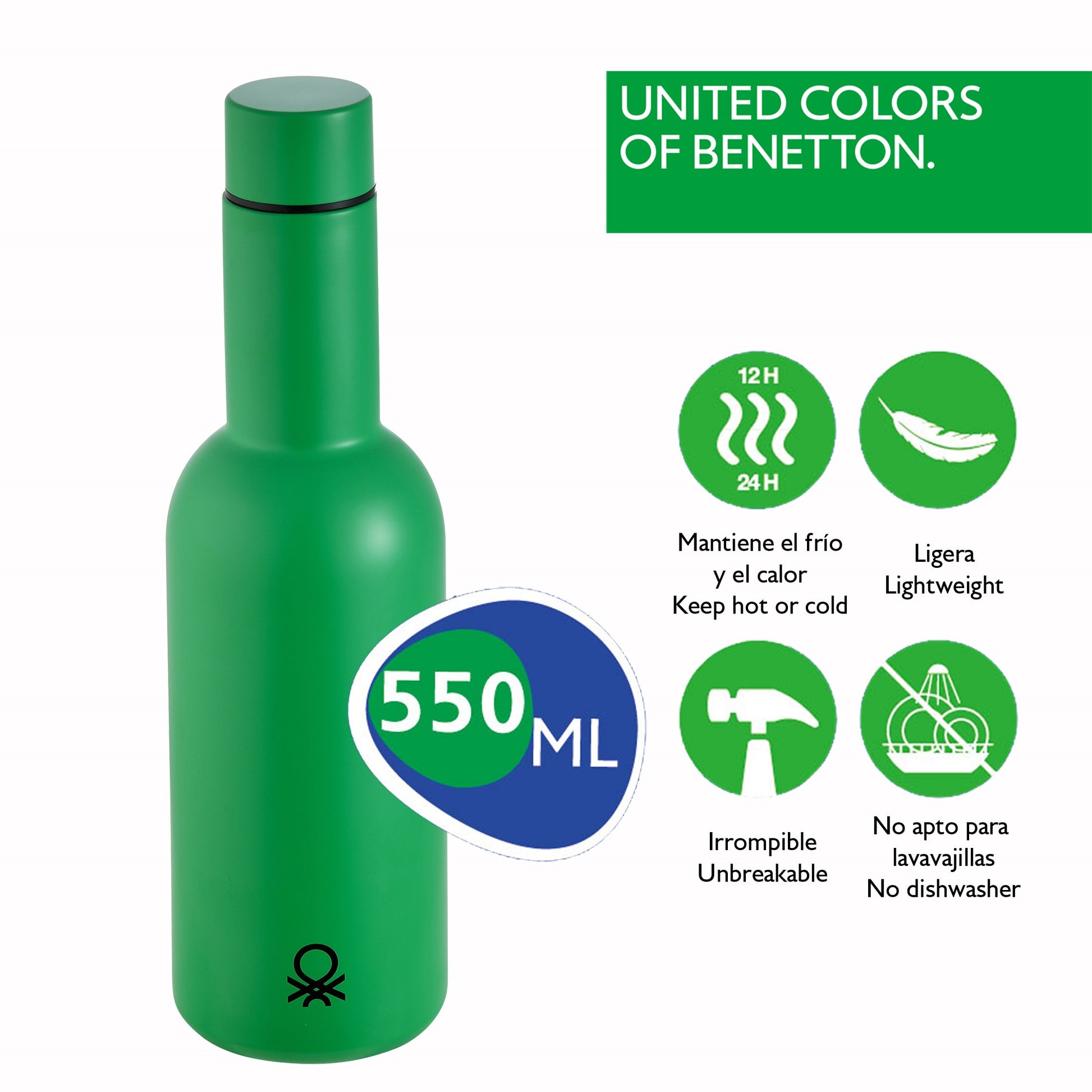 2 Botellas De Agua 550 Ml C/u, Acero Inoxidable_2