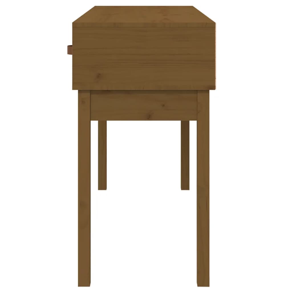 Mesa Consola De Madera Maciza De Pino Marrón Miel 114x40x75 Cm_3
