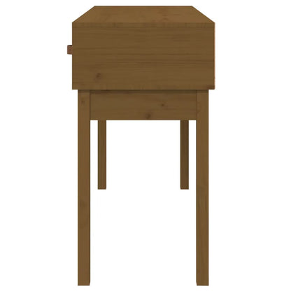 Mesa Consola De Madera Maciza De Pino Marrón Miel 114x40x75 Cm_3