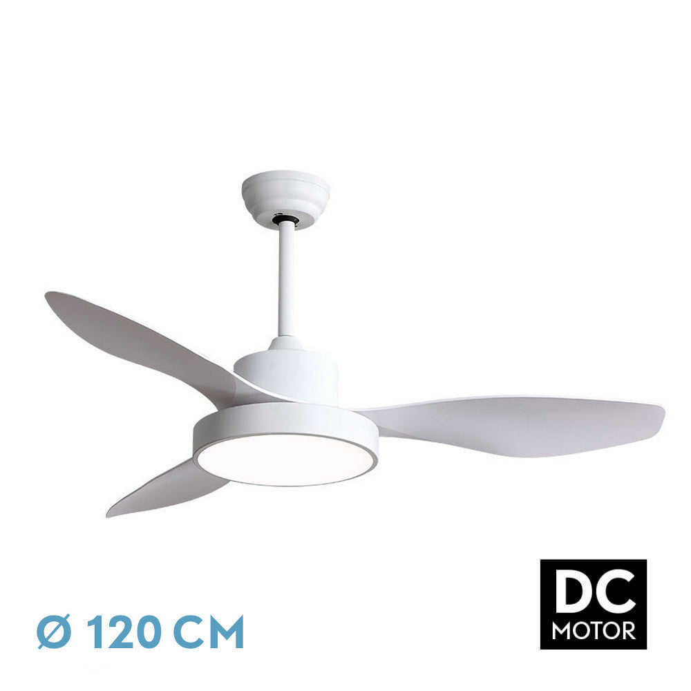Ventilador Dc Hayate 48w 4080lm Blanco 3 Asp 39/54x120x120cm 3000-4000-6000k C/remoto, Memoria Y Temporizador_0