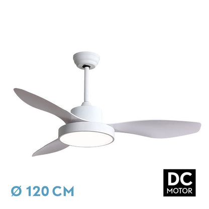 Ventilador Dc Hayate 48w 4080lm Blanco 3 Asp 39/54x120x120cm 3000-4000-6000k C/remoto, Memoria Y Temporizador_0