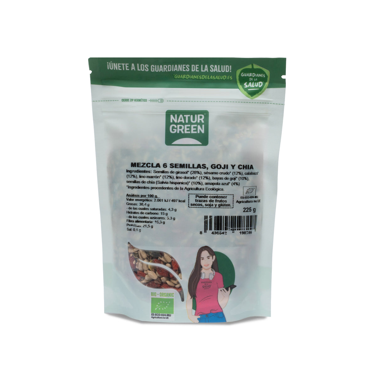 Mezcla 6 Semillas Ensalada Goji y Chía Bio NaturGreen 225 g