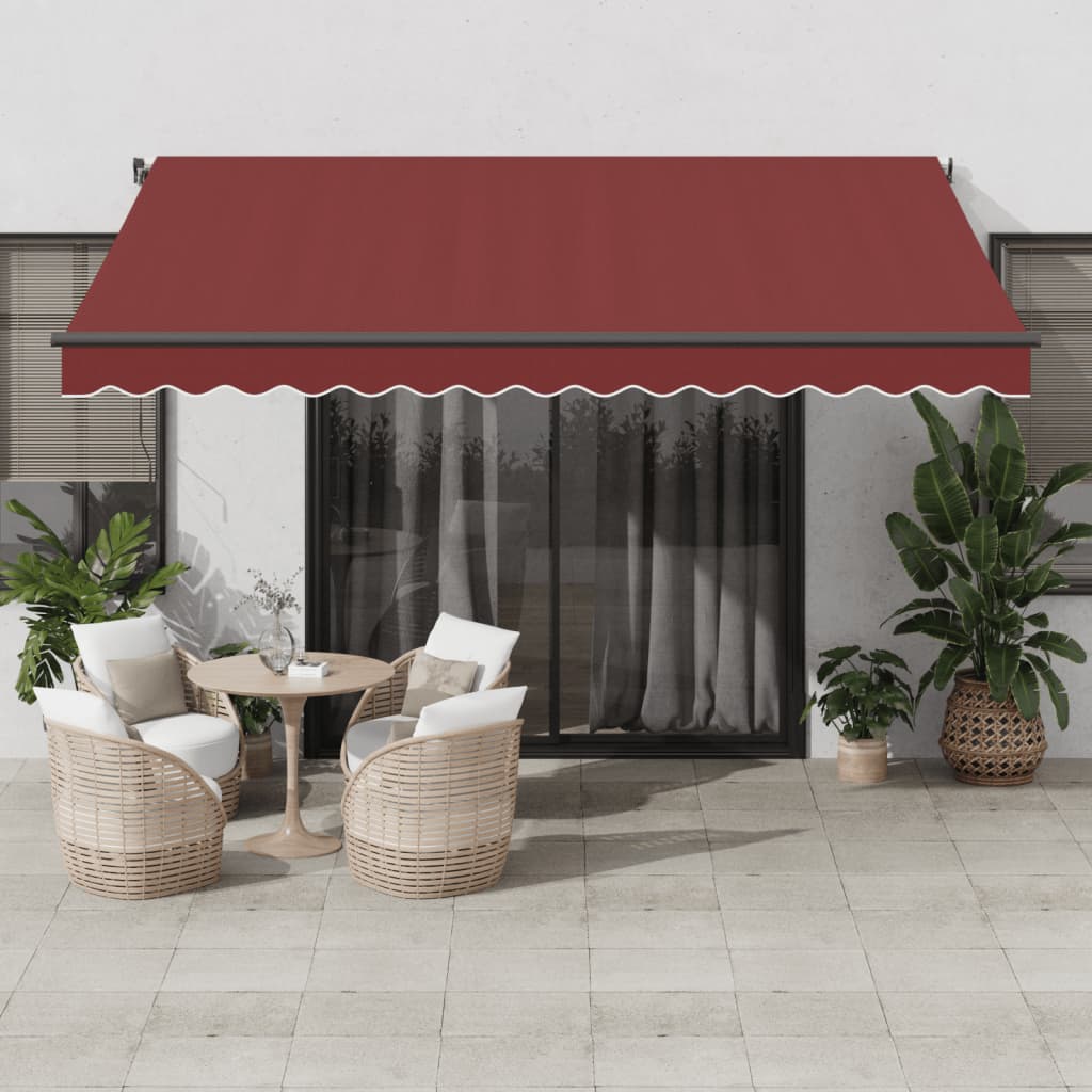 Toldo Retráctil Automático Con Leds Color Burdeos 400x350 Cm_1