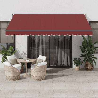 Toldo Retráctil Automático Con Leds Color Burdeos 400x350 Cm_1