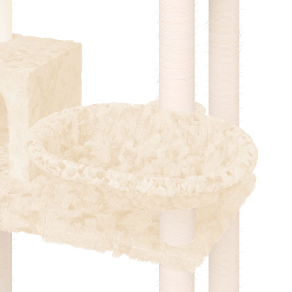 Vidaxl Rascador Para Gatos Con Postes De Sisal Crema 131 Cm_5
