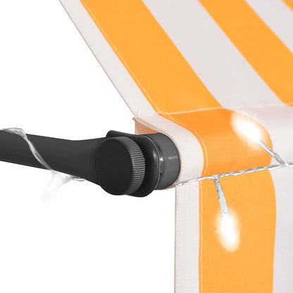 Toldo Manual Retráctil Con Led Blanco Y Naranja 350 Cm_3