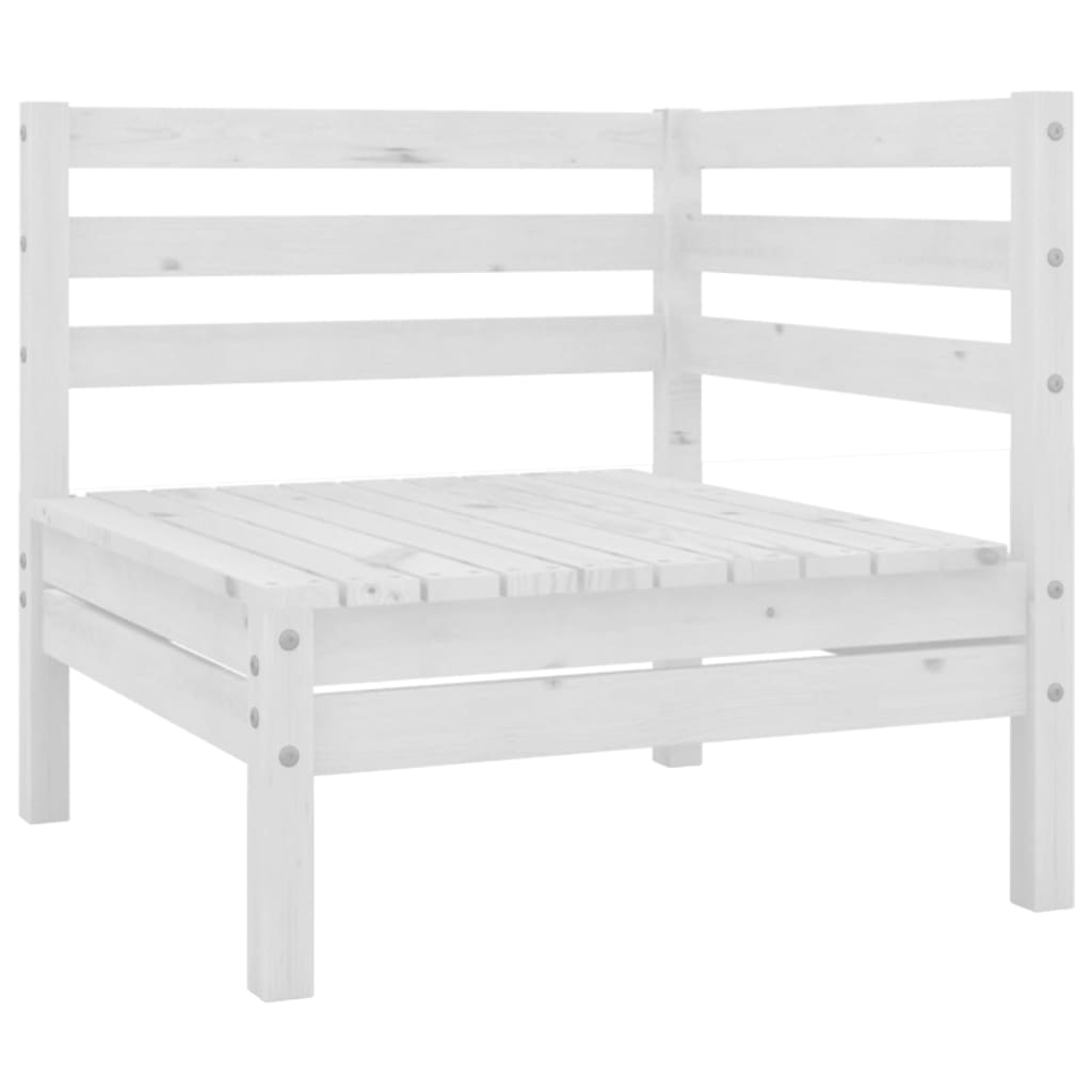 Juego De Muebles De Jardín 5 Pzas Madera Maciza De Pino Blanco / Vetonek_5
