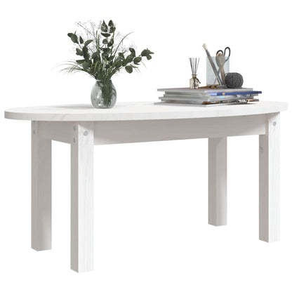 Mesa De Centro De Madera Maciza De Pino Blanco 80x40x35 Cm_2