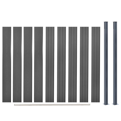 Juego De Paneles De Valla Wpc Gris 180x186 Cm / Vetonek_1