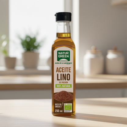 Aceite de Lino Bio envase PET NaturGreen 250 ml