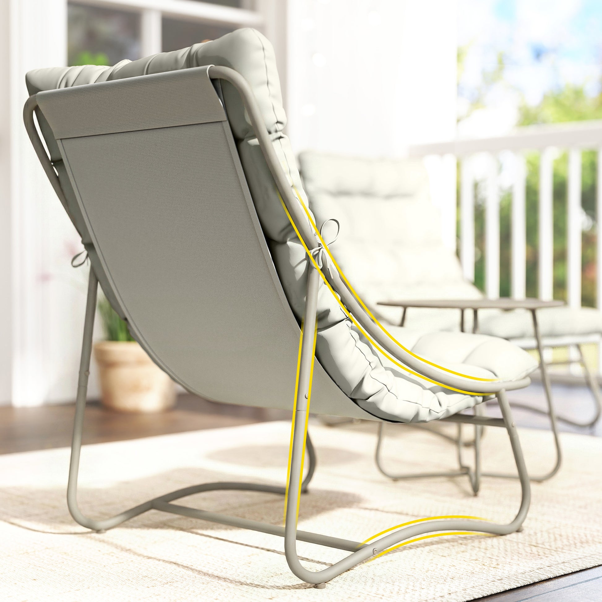 Outsunny Conjunto De Mesa Y Sillas De Terraza Exterior De 3 Piezas_4