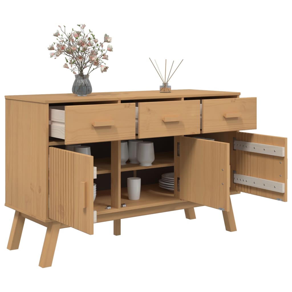 Aparador Olden Madera Maciza De Pino Marrón 114x43x73,5 Cm / Vetonek_4