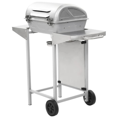 Vidaxl Barbacoa Portátil De Gas Con 2 Zonas Plateada Acero Inoxidable_5